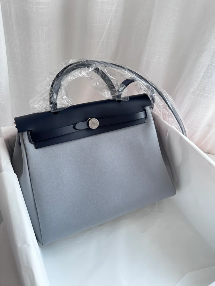 HERBAG 31 Gris Pantin/Blue Indigo PHW